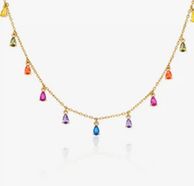 Load image into Gallery viewer, Rainbow Crystal Teardrop Necklace
