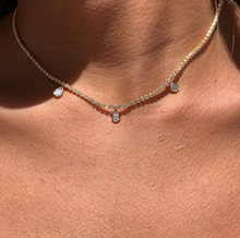 Load image into Gallery viewer, Tennis Necklace with CZ Teardrop
