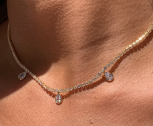 Load image into Gallery viewer, Tennis Necklace with CZ Teardrop
