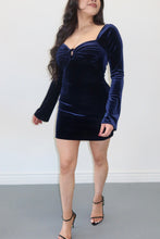 Load image into Gallery viewer, Velvet Dreams Dress // Navy
