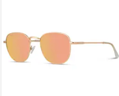 Nova Round Metal Frame Retro Oval Shape Sunglasses For Women Rose Gold / Mirror Rose Gold Lens