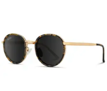 Olivia Round Metal Frame Sunglasses for Women Tortoise Frame/Black Lens