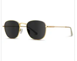 Nova Round Metal Frame Retro Oval Shape Sunglasses For Women Gold / Black Lens