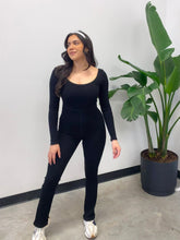 Load image into Gallery viewer, Fit &amp; Flare Jumpsuit // Black
