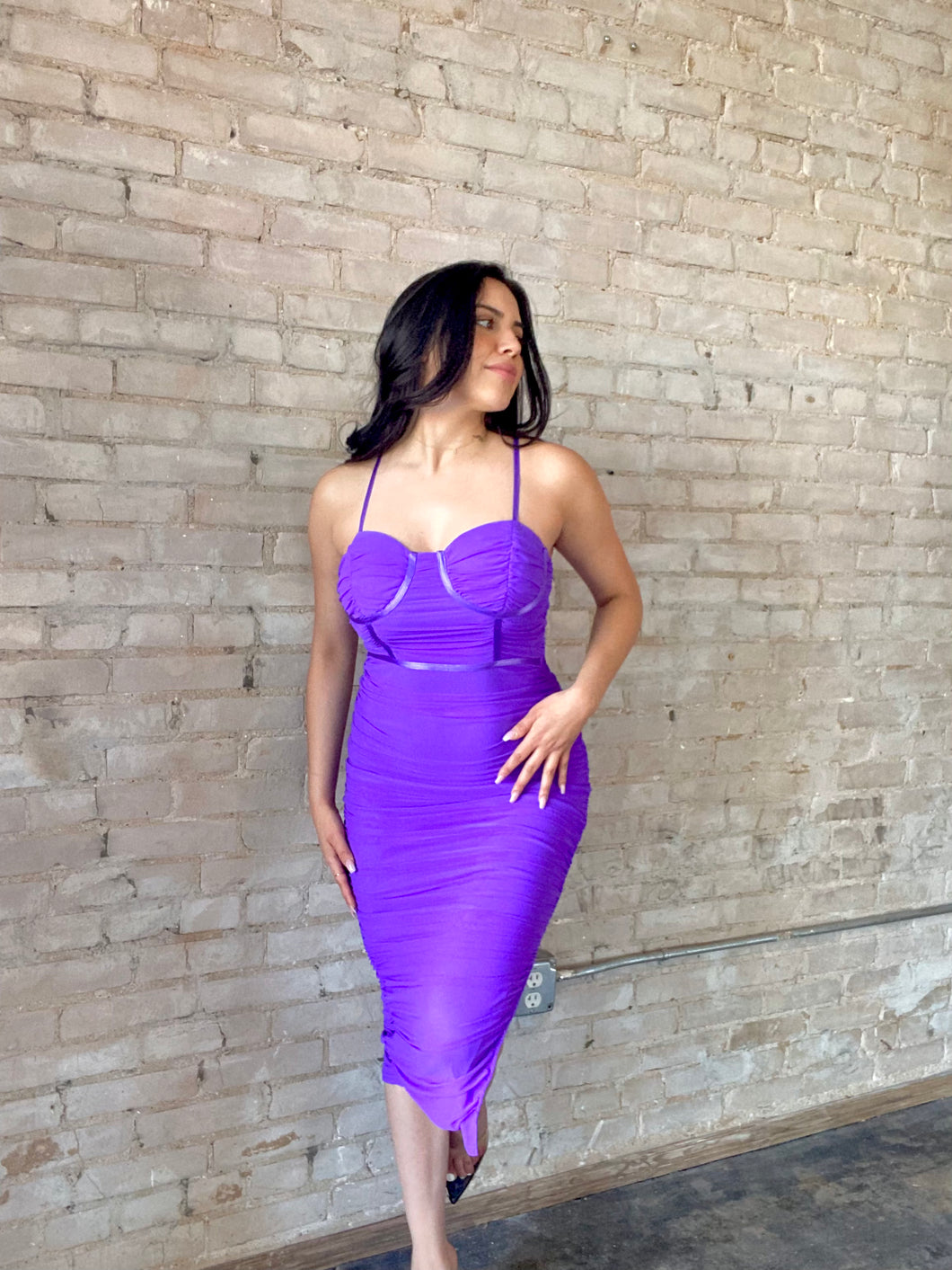 Priscilla Midi Dress // Purple