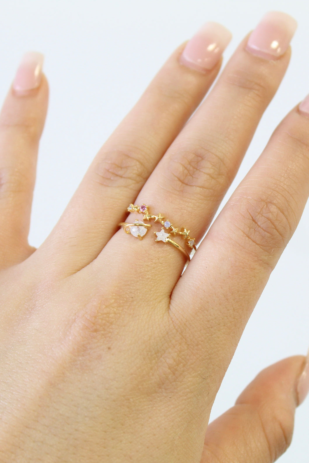 Double band star girl ring